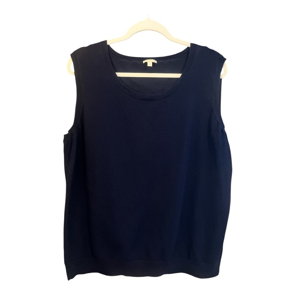 Talbots Navy Blue Cotton Nautical Preppy Old Money Academia Sweater Vest Size 3X